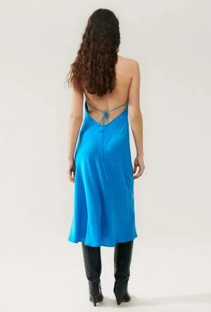 Silk LaundryHalter Dress - Coast Blue - Image 2