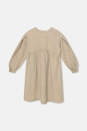 My Little CozmoKids My Little Cozmo Karina Organic Gauze Dress - Stone - Image 2