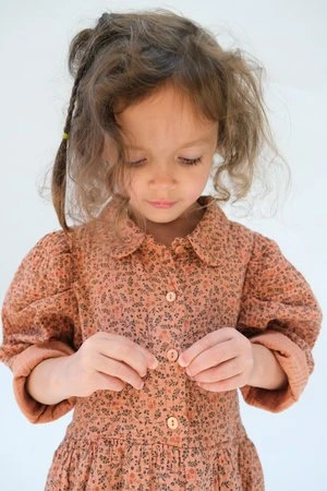 My Little CozmoKids My Little Cozmo Organic Gauze Dress - Sienna Floral - Image 3