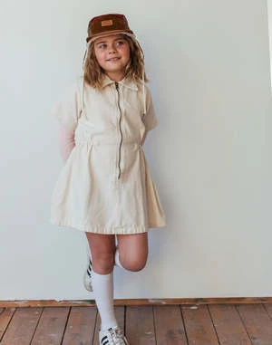 NobleKids Noble Organic Utility Dress - Oat Milk - Image 6
