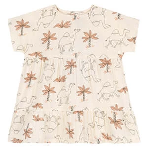 Petit BateauKids Petit Bateau Dress - Avalanche Cream/Camel Print - Image 2