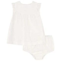 Petit BateauKids Petit Bateau Baby Eyelet Lace Dress And Bloomers Set - White