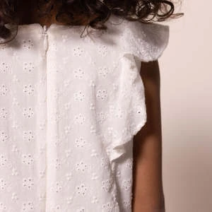 Petit BateauKids Petit Bateau Child Eyelet Lace Dress - White - Image 6