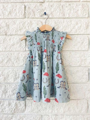 Pink ChickenKids Pink Chicken BABY GIRLS STEVIE DRESS SET - TINY RODEO