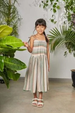 RUJUTA SHETHKids Rujuta Sheth Leila Dress - Green Stripes