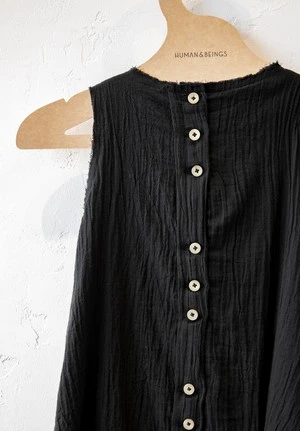 Little Creative FactoryKids Little Creative Factory Muslin Ruffle Dress - Black - Image 3