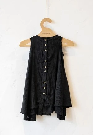 Little Creative FactoryKids Little Creative Factory Muslin Ruffle Dress - Black - Image 4