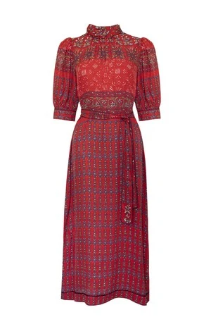 Hunter BellLangley Dress - Essex Block Border Red - Image 4