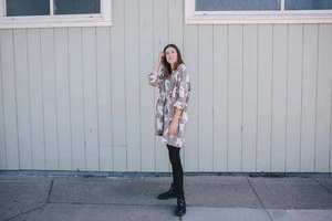 Happy French Ganghappyfrenchgang Libert Dress - Grey Print - Image 2