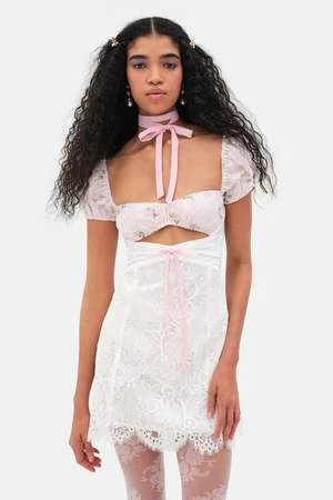 For Love & LemonsLondon Mini Dress - White