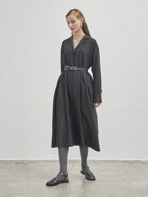 Maison De InesClassic Shirt Dress - Black