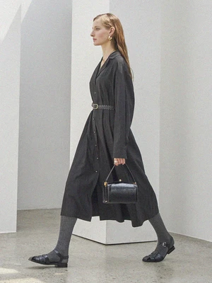 Maison De InesClassic Shirt Dress - Black - Image 2