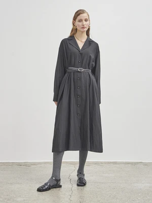 Maison De InesClassic Shirt Dress - Black - Image 3