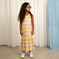 Mini RodiniKids Mini Rodini Pastel Stripe Tank Dress - Multicolour