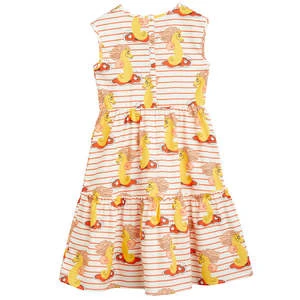 Mini RodiniKids Mini Rodini Child Unicorn Seahorse Dress - Red Stripes - Image 2