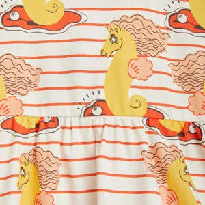 Mini RodiniKids Mini Rodini Child Unicorn Seahorse Dress - Red Stripes - Image 3