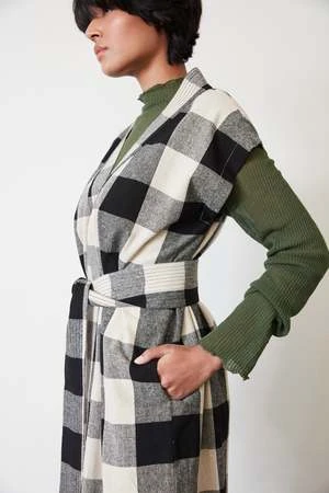 RUJUTA SHETHNaya Kaftan Dress - Mono Chex - Image 3