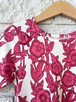 Pink ChickenKids Pink Chicken Organic Steph Dress - Pink Stem Floral - Image 3