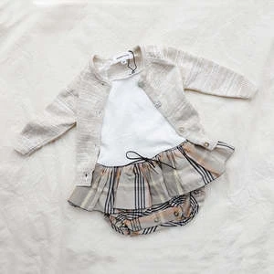 Pequeno ToconKids Pequeno Tocon Baby Knitted Dress With Tutu Tartan Print - Image 4