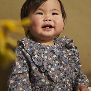 Petit BateauKids Petit Bateau Baby Charmeuse Dress - Rover Blue Floral - Image 3