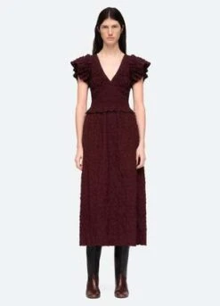 Sea New YorkPiero Dress - Bordeaux/Spruce