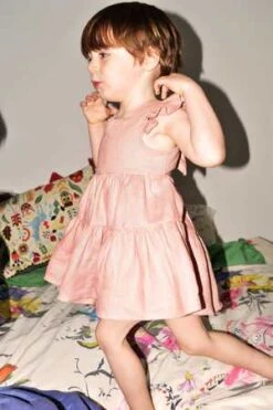 Eliza FaulknerLinen Baby Angelica Dress - Pink