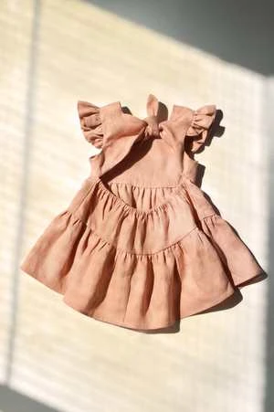 Eliza FaulknerLinen Baby Angelica Dress - Pink - Image 3