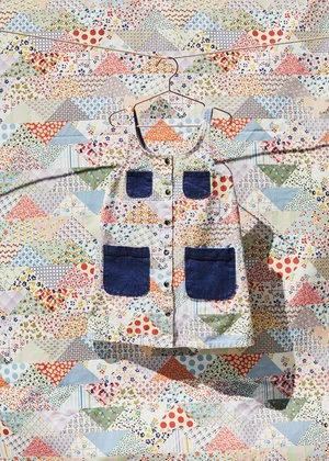 CarleenKids Carleen Pocket Dress - Heirloom Cheater Print With Dark Blue Pockets - Image 3