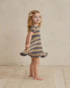 Rylee + CruRylee + Cru Quincy Mae Terry Dress Set - Ocean/Latte Stripe