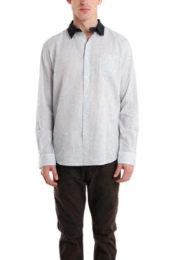 Robert GellerContrast Collar Dress Shirt - Blue