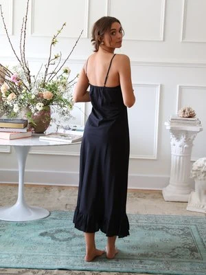 MilleRoma Organic Slip Dress - Black - Image 3
