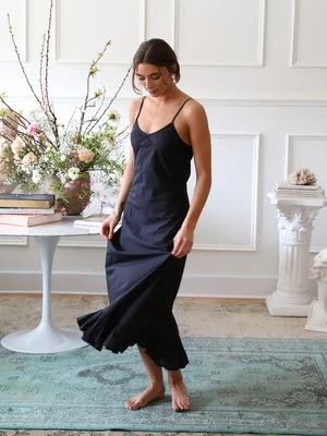 MilleRoma Organic Slip Dress - Black - Image 4