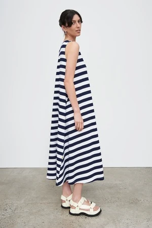 KowtowRugby Tank Swing Dress - Navy/White Stripe - Image 3