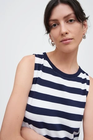 KowtowRugby Tank Swing Dress - Navy/White Stripe - Image 2