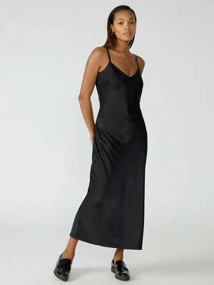 SanctuarySlip Midi Dress - Black - Image 2
