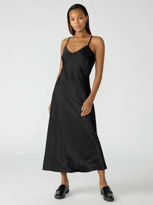 SanctuarySlip Midi Dress - Black