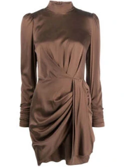 ZimmermannSilk Drape Dress - Chocolate