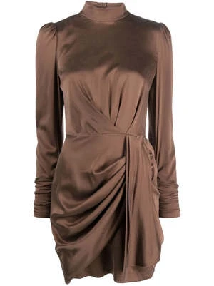 ZimmermannSilk Drape Dress - Chocolate