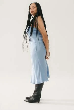 Silk Laundry90S SLIP DRESS - SKY - Image 3