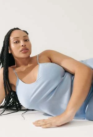 Silk Laundry90S SLIP DRESS - SKY - Image 5