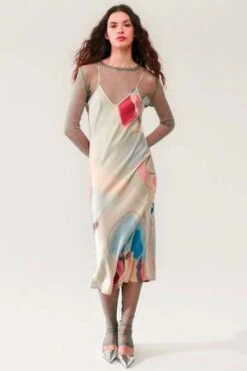Silk Laundry90s Slip Dress - Expressionist