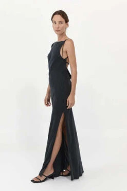 St. AgniSophia Drape Dress - Washed Black