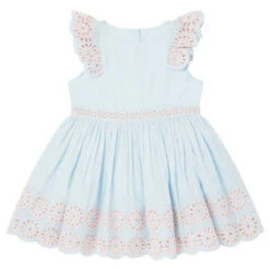 STELLA MCCARTNEYKids STELLA MCCARTNEY Baby Dress - Blue White With Embroidered Flowers