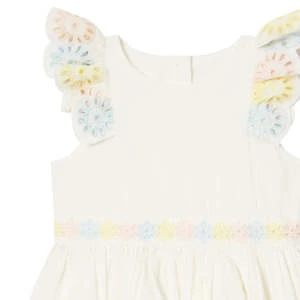 STELLA MCCARTNEYKids Stella McCartney Dress - White/Embroidered Flowers - Image 3