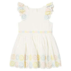 STELLA MCCARTNEYKids Stella McCartney Dress - White/Embroidered Flowers