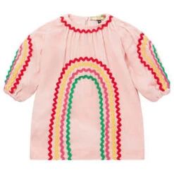 STELLA MCCARTNEYKids STELLA MCCARTNEY Baby Velvet Dress - Pink Rainbow Ribbon