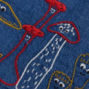 STELLA MCCARTNEYKids Stella McCartney Child Denim Dress With Mushrooms Embroidery - Blue - Image 3