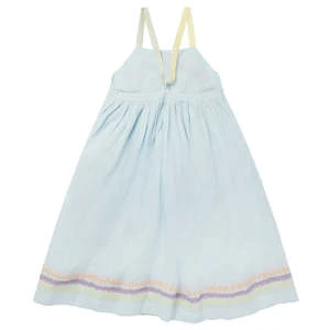 STELLA MCCARTNEYKids STELLA MCCARTNEY Child Dress - Blue With Flower Line Embroidery - Image 2