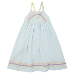STELLA MCCARTNEYKids STELLA MCCARTNEY Child Dress - Blue With Flower Line Embroidery
