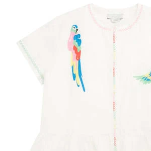 STELLA MCCARTNEYKids STELLA MCCARTNEY Child Dress - White With Parrots Embroidery - Image 3